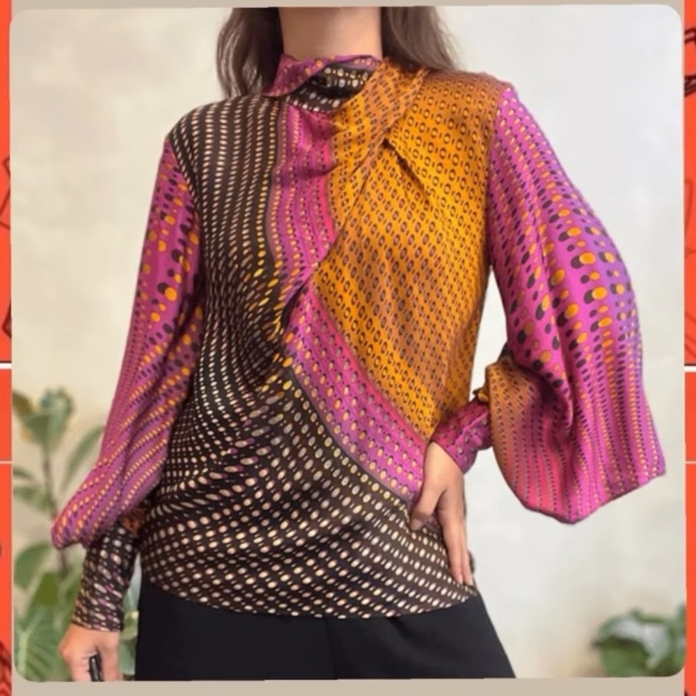 Zara Orange and Pink Patterned Fabric